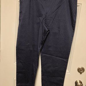 WOMEN'S CHARTER CLUB SIZE 18 NAVY PANTS WITH SMALL WHITE DOTS